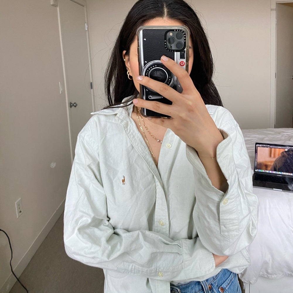 Mint green Ralph Lauren oversized shirt